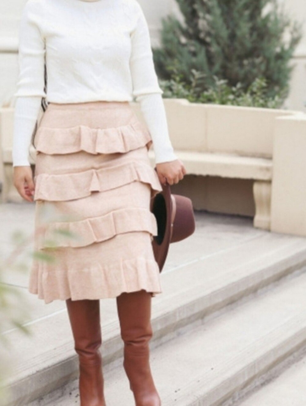 Ruffled Sweater Skirt - Dainty Jewells